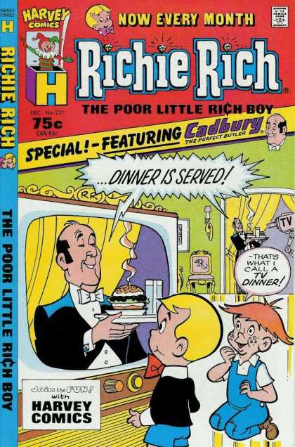 Richie Rich 221 - Now Every Month - Harvey Comics - Special-featuring Cadbury - Dinner Is Served - Boy