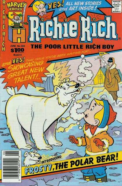 Richie Rich 234 - Harvey Comics - Approved By The Comics Code Authority - The Poor Little Rich Boy - Frostythe Polar Bear - All New Stories And Art Inside