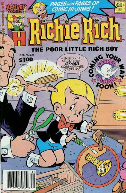 Richie Rich 236 - Harvey Comics - Approved By The Comics Code Authority - The Poor Little Rich Boy - Casper - Sooni