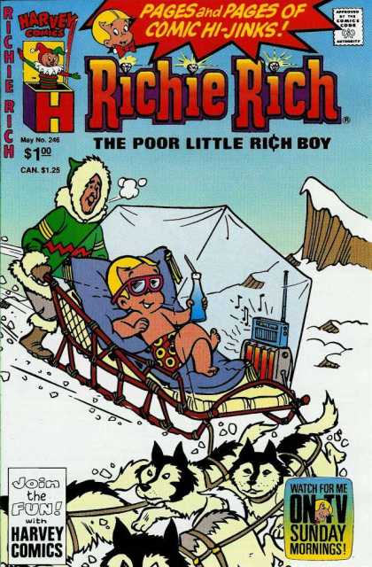 Richie Rich 246 - May Issue - Heater - Soda - Dog Sled - Sunday Morning Cartoon