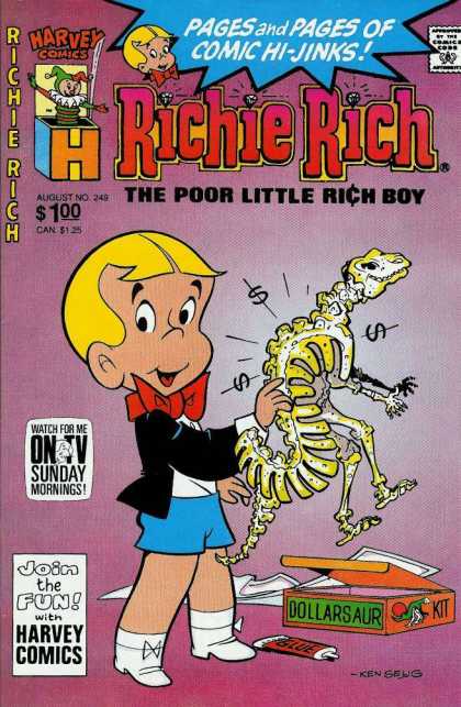 Richie Rich 249 - Harvey - Harvey Comics - Skeleton - Comic - Hi-jinks