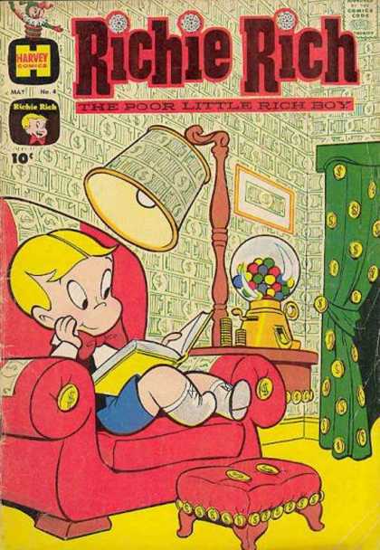 Richie Rich 4 - Harvey Comics - Approved By The Comics Code - Lamp - Gum - Chair