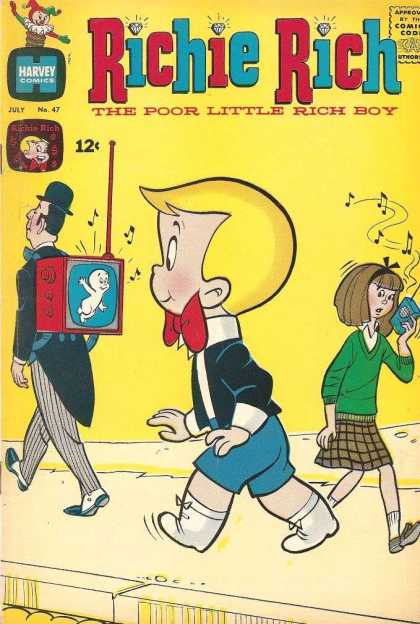 Richie Rich 47 - Harvey Comics - Poor Little Rich Boy - Only Child - Red Bow - Casper