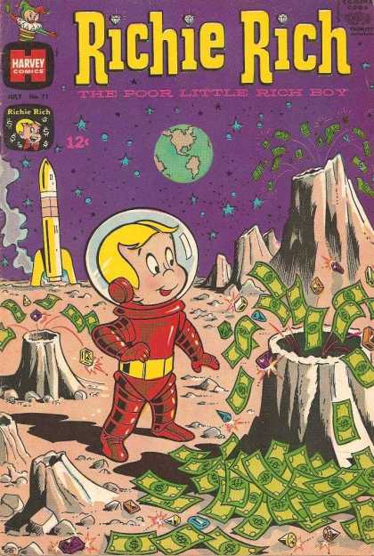 Richie Rich 71 - The Poor Little Rich Boy - Earth - Space - Volcano - Astronaut