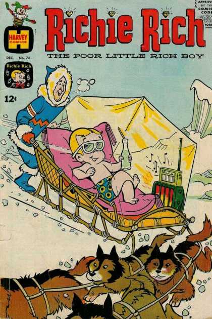 Richie Rich 76 - Dogs - One Little Boy - One Old Women - In The Ice - Harvey Comics