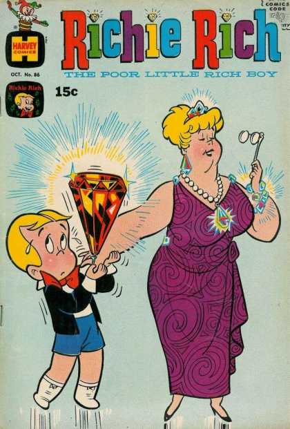 Richie Rich 86 - 15c - Octno65 - Comics Code A - The Poor Little Rich Boy - Harvey Comics