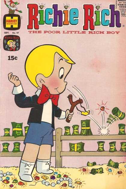 Richie Rich 97 - Harvey Comics - Boy - Approved By The Comics Code - Money - Treasure
