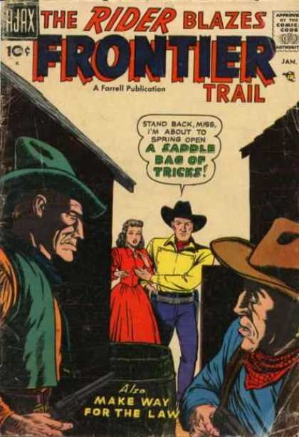 Rider 5 - Frontier Trial - Saddle Bag Of Tricks - A Forrel Publication - Make Way For The Law - Lady And Three Men