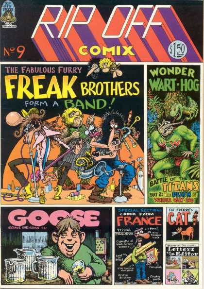 Rip Off Comix 9 - Freak Brothers - Wonder Wart-hog - Band - Fabulous Furry - Cat