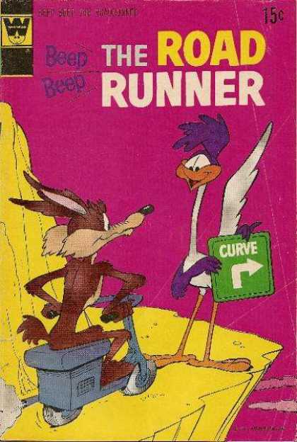 Road Runner 29 - Beep - Coyote - Curve - Sign - Rock