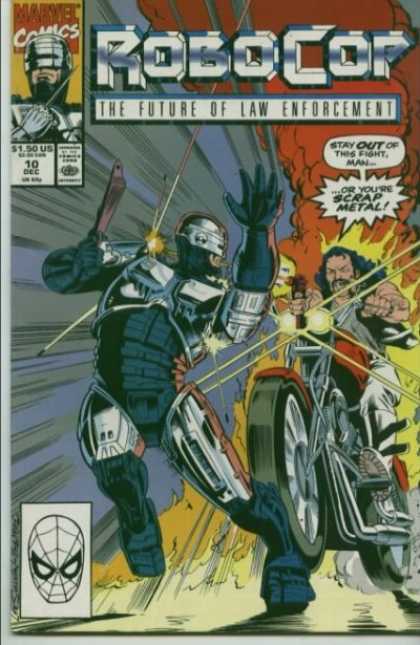 Robocop 10 - The Future Of Law Enforcement - Issue 10 Dec - Scrap Metal - Motorcycle - Running Over - Lee Sullivan