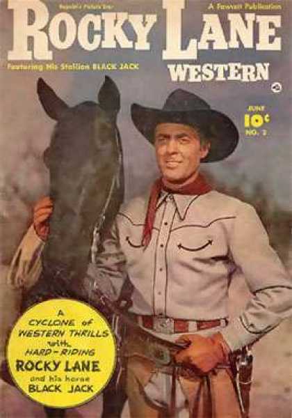 Rocky Lane Western 2 - Black Jack - Cowboy Hat - Bandana - Cyclone - Gun