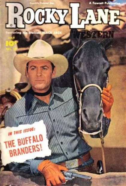 Rocky Lane Western 27 - Fawcett - Black Jack - Cowboy Hat - Saddle - Buffalo Branders