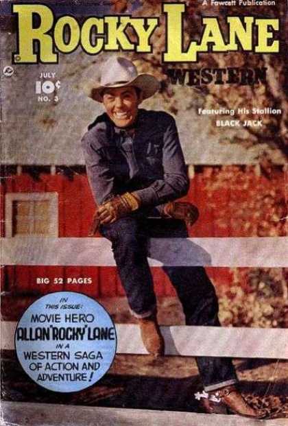 Rocky Lane Western 3 - Classic - Barn - Cowboy - Black Jack - Smile