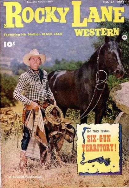 Rocky Lane Western 37 - 50 Cents - No 37 - May - Cowboy - Six Gun Territory