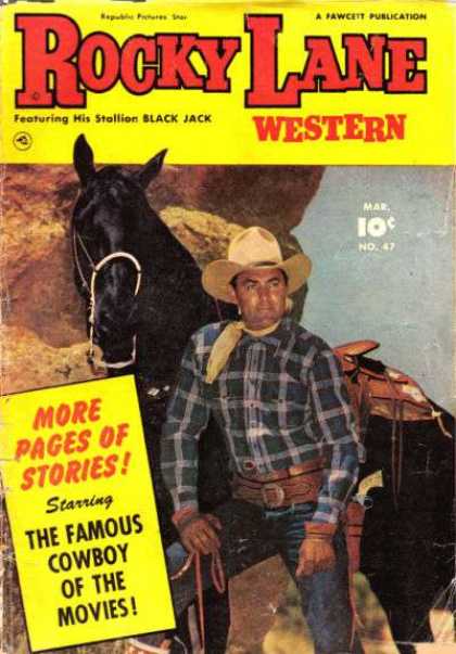 Rocky Lane Western 47 - Fawcett Publication - Horse - Cowboy - Slack Jack - Meore Pages Of Stories