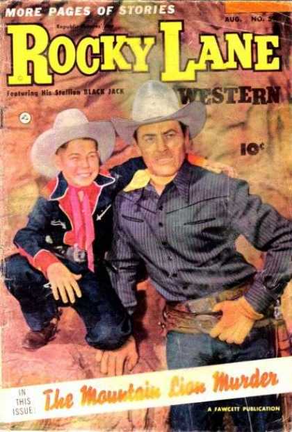 Rocky Lane Western 52 - Black Jack - Cowboys - Man - The Mountain Lion Murder - Fawcett Publication