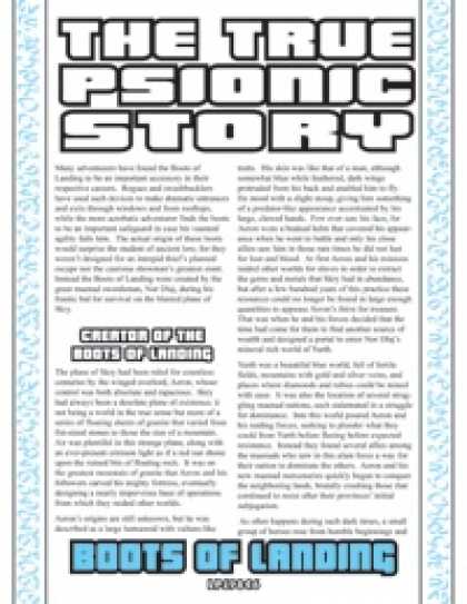 Role Playing Games - The True Psionic Story: Boots of Landing