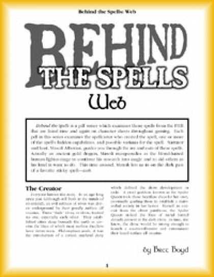 Role Playing Games - Behind the Spells: Web
