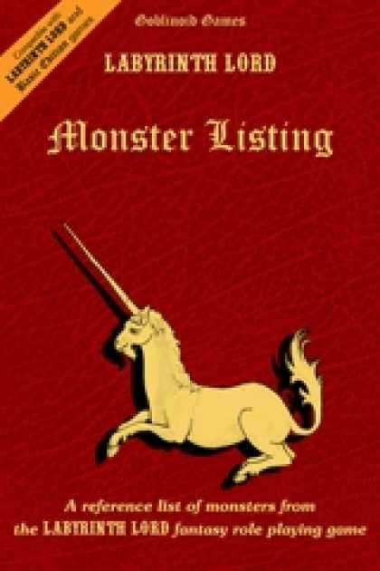 Role Playing Games - Monster Listing (Labyrinth Lord)