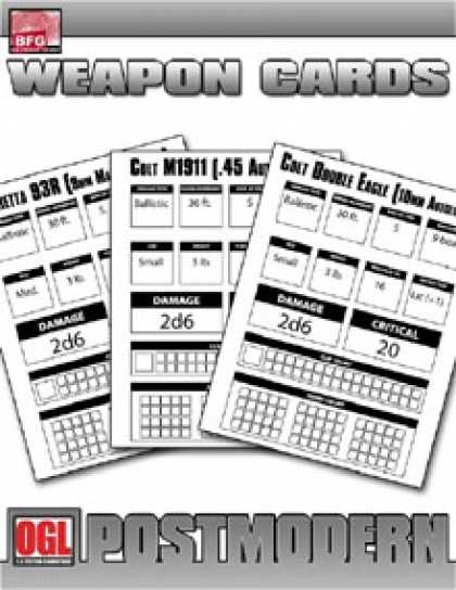 Role Playing Games - POSTMODERN: Weapon Cards