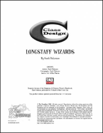 Role Playing Games - Class Design: The Longstaff Wizards