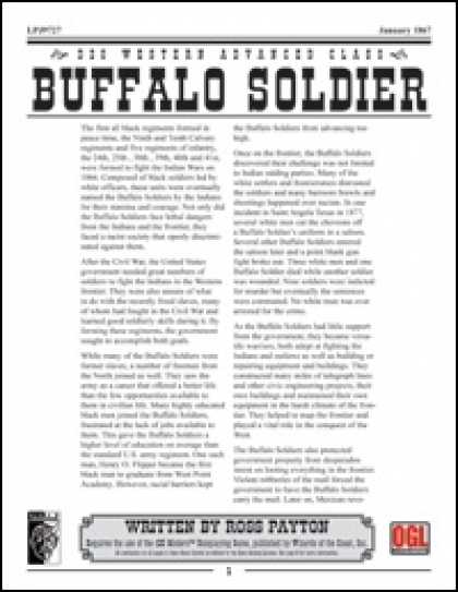 Role Playing Games - Prototype: Buffalo Soldier