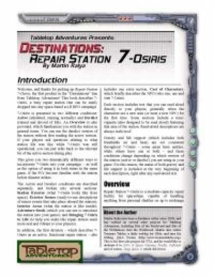 Role Playing Games - Destinations: Repair Station 7-Osiris