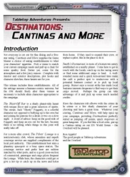 Role Playing Games - Destinations: Cantinas and More