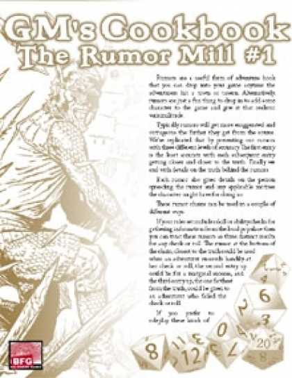 Role Playing Games - GM'S COOKBOOK: The Rumor Mill #1