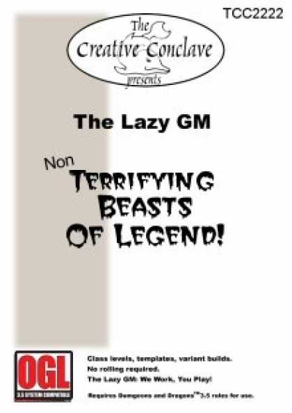 Role Playing Games - The Lazy GM: Non-Terrifying Beasts of Legend!
