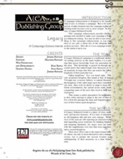 Role Playing Games - Legacy: Campaign Enhancement ($1.00)