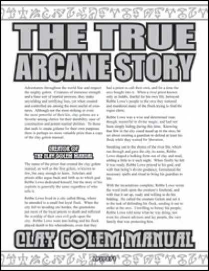 Role Playing Games - The True Arcane Story: Clay Golem Manual