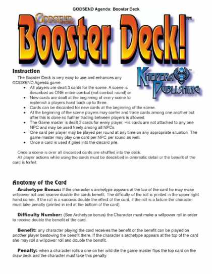 Role Playing Games - GODSEND Agenda Booster Deck