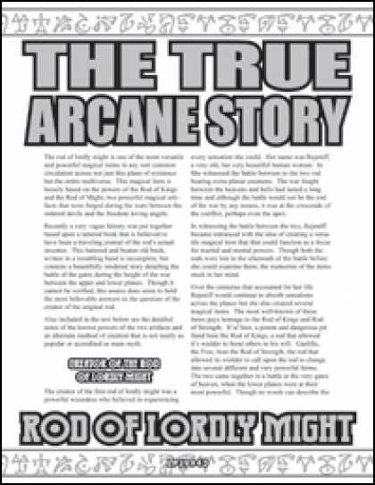 Role Playing Games - The True Arcane Story: Rod of Lordly Might