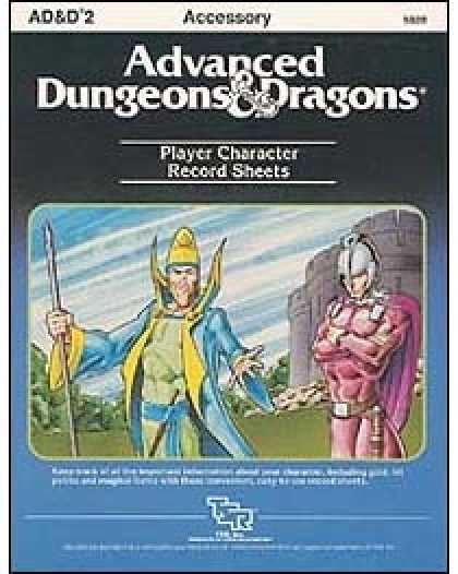 Role Playing Games - AD&D Player Character Record Sheets