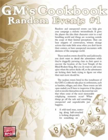 Role Playing Games - GM'S COOKBOOK: Random Events #1
