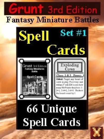 Role Playing Games - 3rd Ed. Grunt Fantasy Battles: Spell Cards Set #1