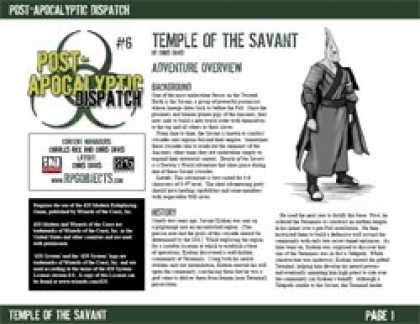 Role Playing Games - Post-Apocalyptic Dispatch (#6): Temple of the Savant