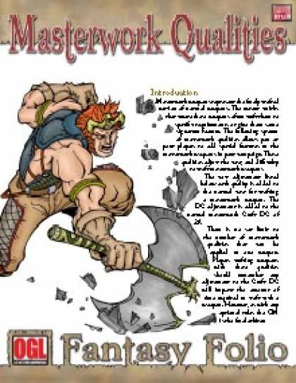 Role Playing Games - Fantasy Folio: Masterwork Qualities