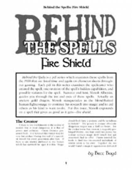 Role Playing Games - Behind the Spells: Fire Shield