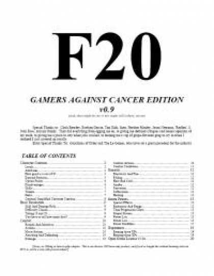 Role Playing Games - F20 Gamers Against Cancer Edition