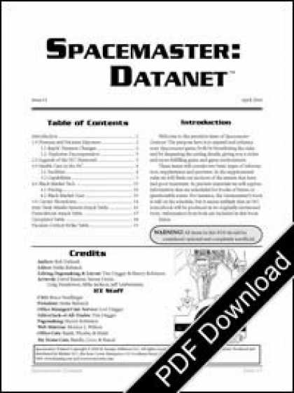 Role Playing Games - Spacemaster: Datanet #8