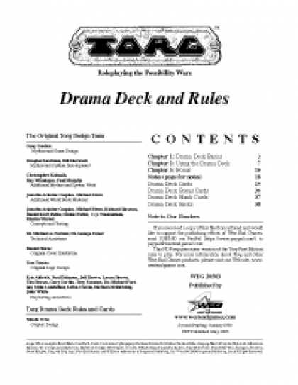 Role Playing Games - Torg Drama Deck