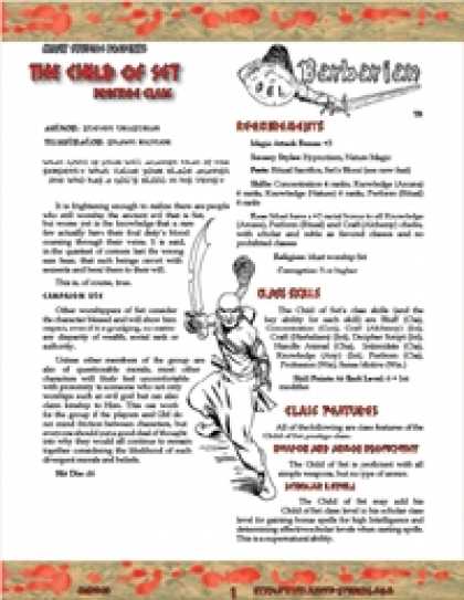 Role Playing Games - OGL Barbarian: The Child of Set (Sampler)