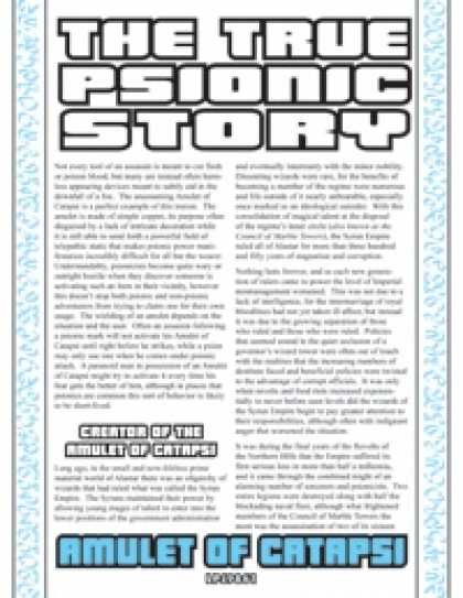 Role Playing Games - The True Psionic Story: Amulet of Catapsi