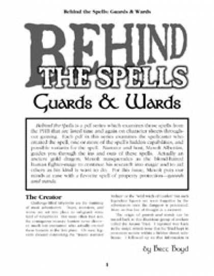 Role Playing Games - Behind the Spells: Guards & Wards