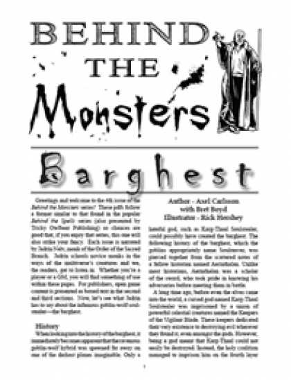 Role Playing Games - Behind the Monsters: Barghest