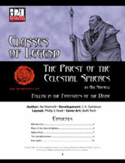 Role Playing Games - Lion's Den Press: Classes of Legend: Priest of Celestial Spheres