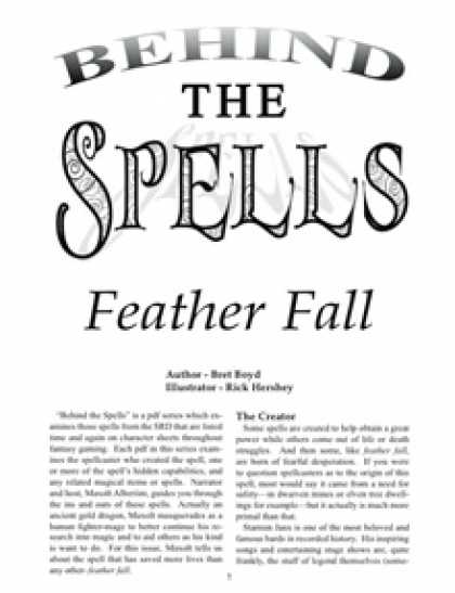 Role Playing Games - Behind the Spells: Feather Fall